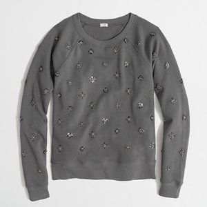 J.Crew Factory Gray Beaded Sweatshirt XS